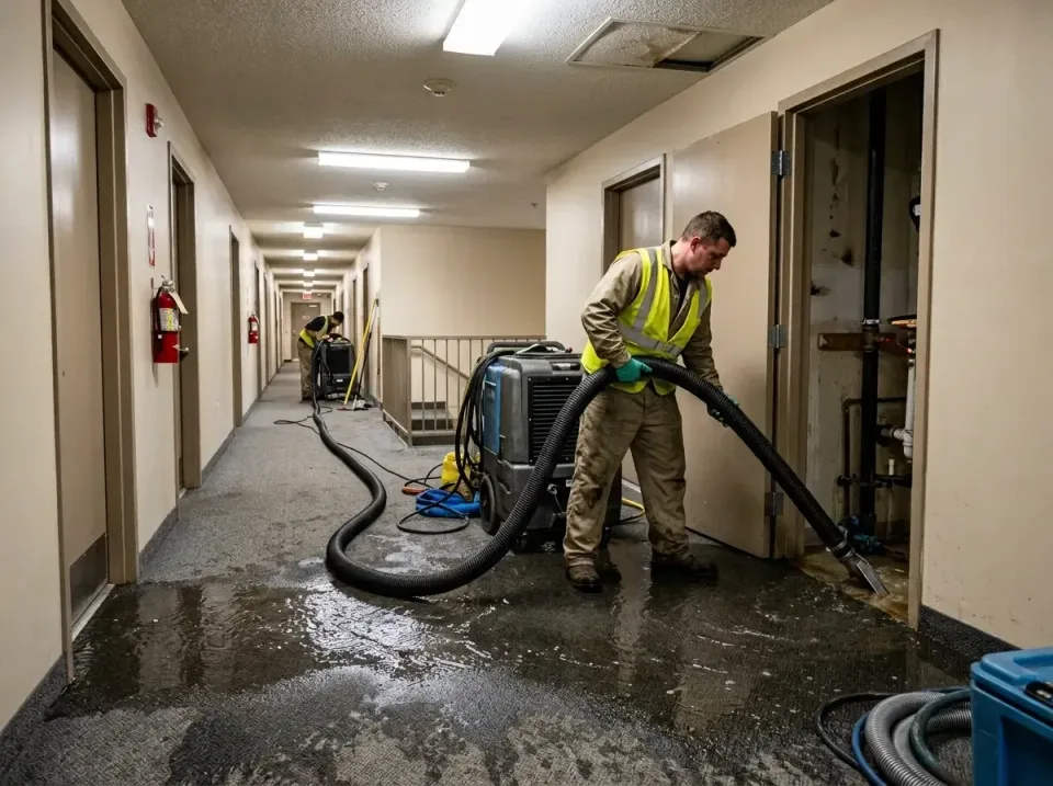 multi-unit-apartment-hallway-f-005 — frequently asked questions, Emergency Burst Pipe Water Extraction & Removal in La Rivie…